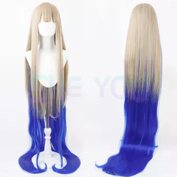 Парик для косплея Немо Ноя из игры FGO Nemo длинные прямые светлые смешанные синие термостойкие синтетические волосы парики для Хэллоуина + шапочка для парика