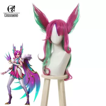 Парик для косплея ROLECOS LOL Star Guardian xaya, термостойкие синтетические волосы для женщин, 65 см, разные цвета