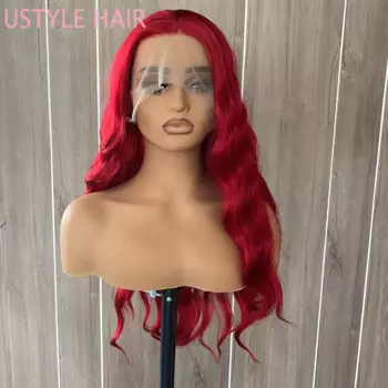 Парик для косплея UStyleHair, Длинный натуральный красный парик из синтетических волос, для повседневного использования, для косплея