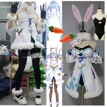 Парик для косплея VTuber Usada Beijing Ora, косы Hololive Fantasy Bunny Girl, костюмы для косплея, костюмы для Хэллоуина, парики, головные уборы
