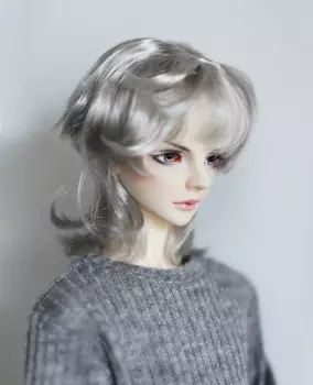 Парик для куклы BJD 1-3 1-4, аксессуары для куклы с белыми вьющимися хвостиками