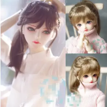 Парик для куклы BJD, подходит для 1-3 1-4 имитации дяди из мохера, натуральный черный цвет, яркие аксессуары