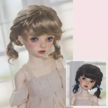 Парик для куклы BJD подходит для 1/3 1/4 1/6 1/8 Blythes, тихий и универсальный новый искусственный мохеровый парик с двойными косами-сороконожками