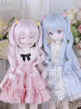 Парик для куклы BJD, подходит для 1/3 размера, двойной элемент, высокотемпературная шелковая двойная оплетка, длинные кудрявые волосы, аксессуары для кукол