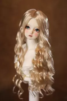 Парик для куклы BJD, подходит для 1-3 1-4 1-6 размеров, детский шелк, имитация мохера, мягкий шелк, средней точки, волнистые аксессуары