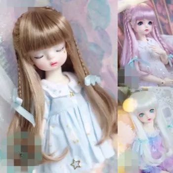 Парик для куклы BJD, подходит для 1-3, 1-4, 1-6 размеров, искусственный мохеровый парик с длинными искусственными аксессуарами