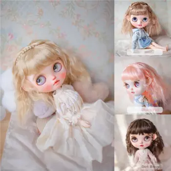 Парик для куклы BJD подходит для куклы Blythes, Размер 9-10, имитация мохера, аксессуары для кукол qiliu со свиным хвостом для женщин