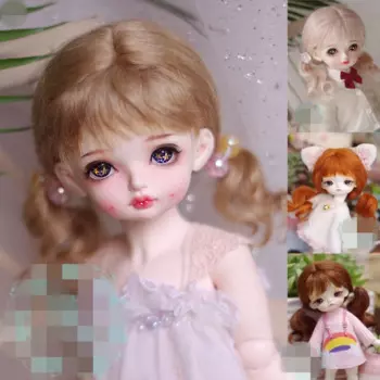 Парик для куклы BJD, размер 1-3, 1-4, 1-6, мохеровый парик, двойные аксессуары