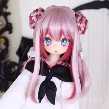 Парик для куклы BJD разных цветов, с бахромой и шариком, 1/3