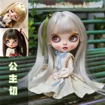 Парик для куклы BJD с блестящей челкой, с бантом