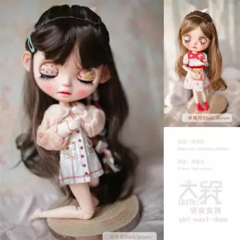 Парик для куклы BJD, внешний размер, восемь челки, крупные волнистые кудрявые волосы, имитация мохера, аксессуары для кукол