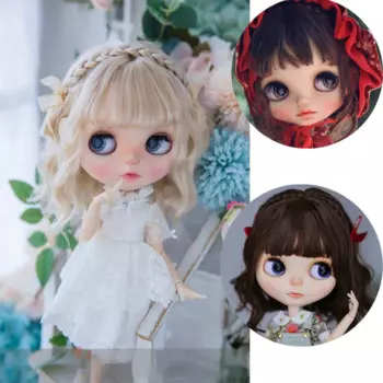 Парик для куклы Blythes, размер 1/3, модный, новый стиль, воздушная бахрома, небольшой волшебный парик, молочный шелк, льняной, золотой, шоколадный цвет