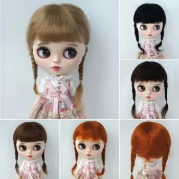 Парик для куклы Jusuns JD018, шарнирные волосы Qbaby Blythes, мохеровый, красивый, Анна, двойная оплетка, загородный парик для девочек, аксессуары для кукол