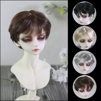 Парик для шарнирной куклы Мужской, 1/3, 1/4, короткий, Шелковый, размер 1/6