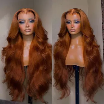 Парик Ginger Body Wave 13x 4 из человеческих волос на сетке спереди, 30 дюймов, бразильский, цветной, имбирный, оранжевый, волнистый, 13x6, Парик Hd на сетке спереди