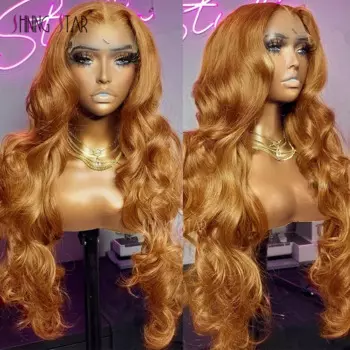 Парик Ginger Honey блонд 13X 6 из человеческих волос на сетке спереди, парики из цветных человеческих волос, женские волнистые волосы 13x4 HD, парик из натуральных волос на сетке спереди