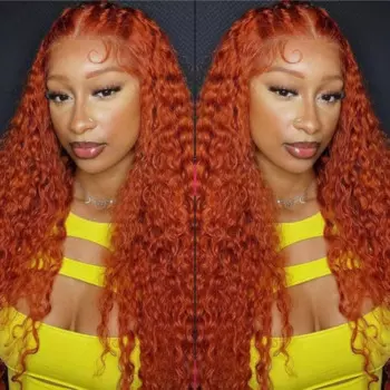 Парик Ginger Wig 40 дюймов 13x6 Hd, Прозрачная Кружевная передняя часть, парик из натуральных волос, парик с глубокой волной, бразильский парик с волнистой кружевной передней частью