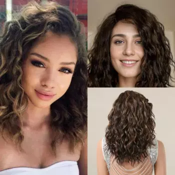 Парик HAIRCUBE среднего и коричневого цвета, Синтетические длинные волнистые натуральные волосы с блестками золотистого цвета, для повседневного использования