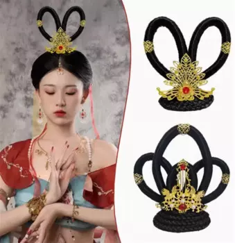 Парик Hanfu, комплект головных уборов в виде летающего пучка Dunhuang, аксессуары для волос для классических танцев