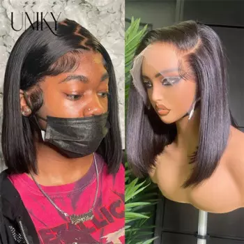 Парик из человеческих волос на сетке спереди, 13x4 дюймов, без клея