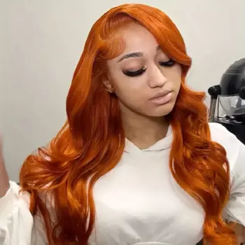 Парик из человеческих волос Orange Ginger 13x6 Hd с фронтальной кружевной линией 13x4, парик из бразильских волнистых волос 30 дюймов