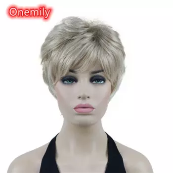 Парик из искусственных волос Onemily, короткий волнистый, с челкой, 5 цветов