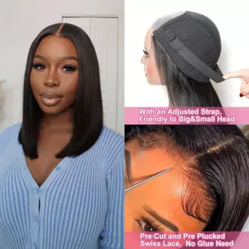 Парик из натуральных прямых волос для женщин, 6 х4 дюйма