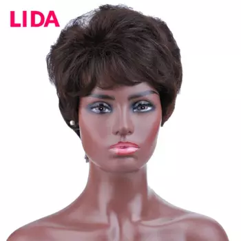 Парик Lida из коротких человеческих волос, парик из 6638 натуральных волнистых китайских человеческих волос, парик 130% Destiny