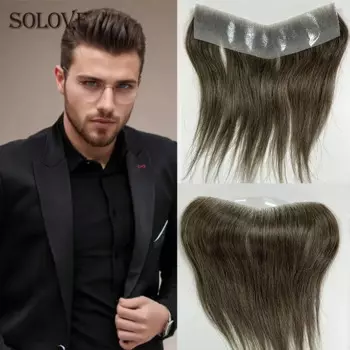 Парик мужской из 100% натуральных волос, 2,5 х16 см, темно-коричневый