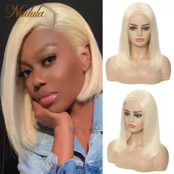 Парик Nadula Hair 613 блонд Боб 13x 4, парик из человеческих волос на сетке спереди, парик на сетке 4x4, прямой короткий женский парик на косточках