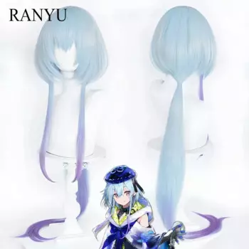 Парик RANYU arknight Mizuki, синтетический длинный парик из Медузы с эффектом омбре, голубой, фиолетовый, градиентный, для косплея, парик для ежедневной фотосъемки