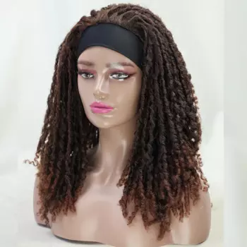 Парик YunRong Dreadlock, головная повязка, парики с тюрбаном, мягкие синтетические волосы, 22 дюйма, вязаный крючком парик винного цвета