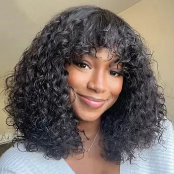 Парик женский из натуральных волос, без клея, с короткой челкой