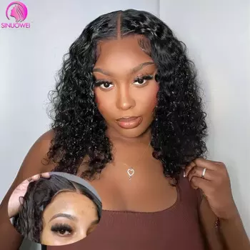 Парик женский из натуральных волос, без клея, с прозрачными кружевами