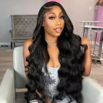 Парик женский с натуральными черными натуральными волосами, 13 х6 дюймов