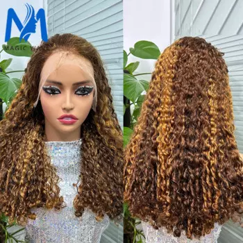 Парики Boucy из человеческих волос с глубокой кудрявкой, плотность 250%, 4/30 пианино, 12 А, двухслойные, бирманские, вьющиеся, Боб, парики из человеческих волос для женщин
