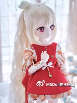 Парики для кукол BJD, длинные вьющиеся волосы для 1/3 1/4 DD, парики MDD, аксессуары для волос с хвостиком