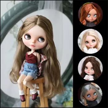 Парики для кукол Blythes, подходит к 1/6, стильные парики из зефира, с большими волнистыми локонами, имитация супермягкого мохера