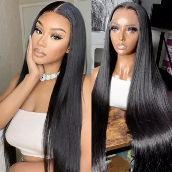 Парики из натуральных волос 13x4 HD, кружевной фронтальный парик, прямые парики из натуральных волос для женщин, предварительно выщипанные, прозрачный парик из натуральных волос на кружеве