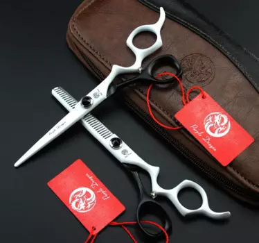 Парикмахерские ножницы 556 #6 дюймов, брендовые фиолетовые драконы, высококачественные ножницы для стрижки 440C 62HRC, ножницы для стрижки, филировочные ножницы