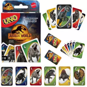 Парк Юрского периода Mattel Games UNO! Карточная игра, Мультиплеер UNO, карточная игра, семейные технические игры, игрушки, детские игрушки, игральные карты