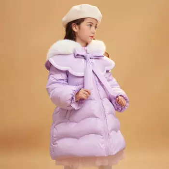Парка на белом утином пуху для девочек 3-9 лет