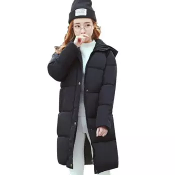 Парка женская, длинная, с капюшоном