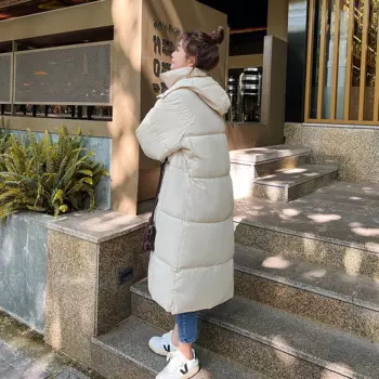 Парка женская зимняя длинная пуховая куртка выше колена Женская свободная зимняя куртка с капюшоном A08D