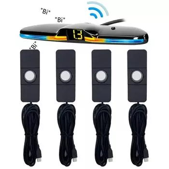 Парковочные датчики для автомобилей, ledпарковочный датчик, 13 мм, набор датчиков для парковки, система с подсветкой, дисплей, система управления яркостью, 4 датчика