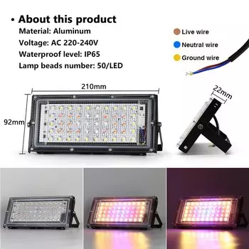 PARkson 50W LED Фитолампа для гидропоники