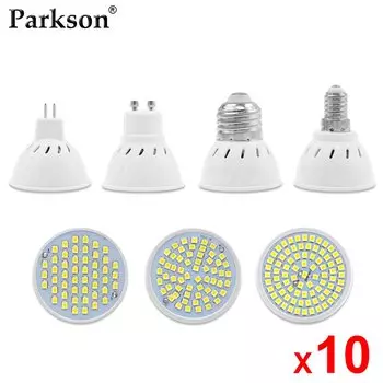 PARkson Светодиодная лампа GU10 MR16 E27 E14 48/60/80 LED 220-240В