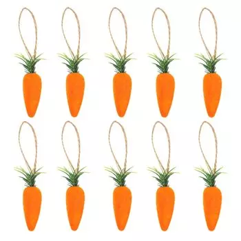 Пасхальные декоративные подвески морковь из пены 10 шт.