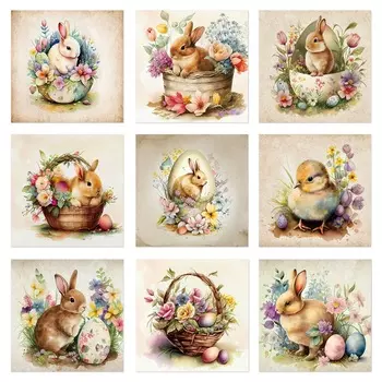 Пасхальные наклейки на бутылки вина 9 шт.