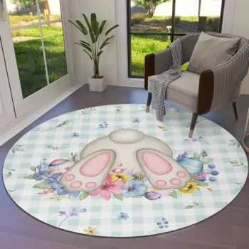 Пасхальный цветок яйцо кролик круглый коврик для гостиной большой коврик домашняя спальня детская комната украшение